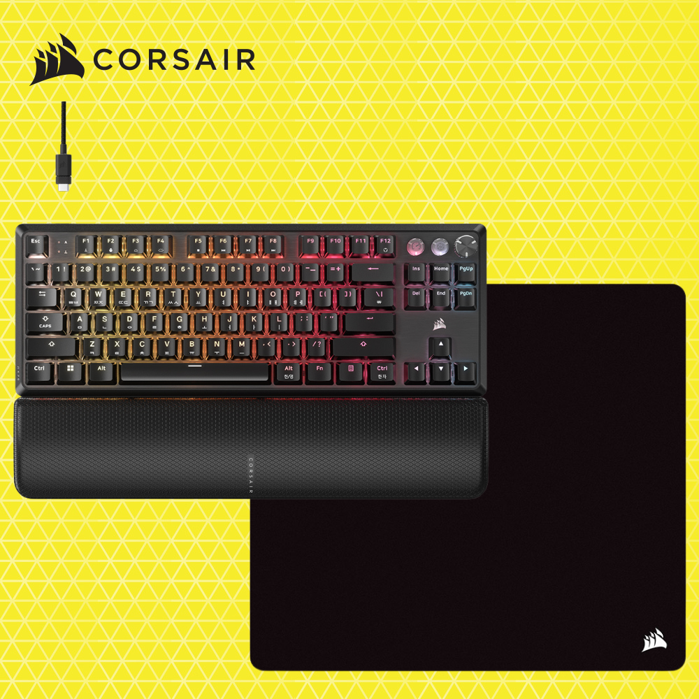 커세어 K70 MGX TKL 자석축 게이밍 기계식키보드 + MM200 게이밍 마우스패드 - 메인 이미지