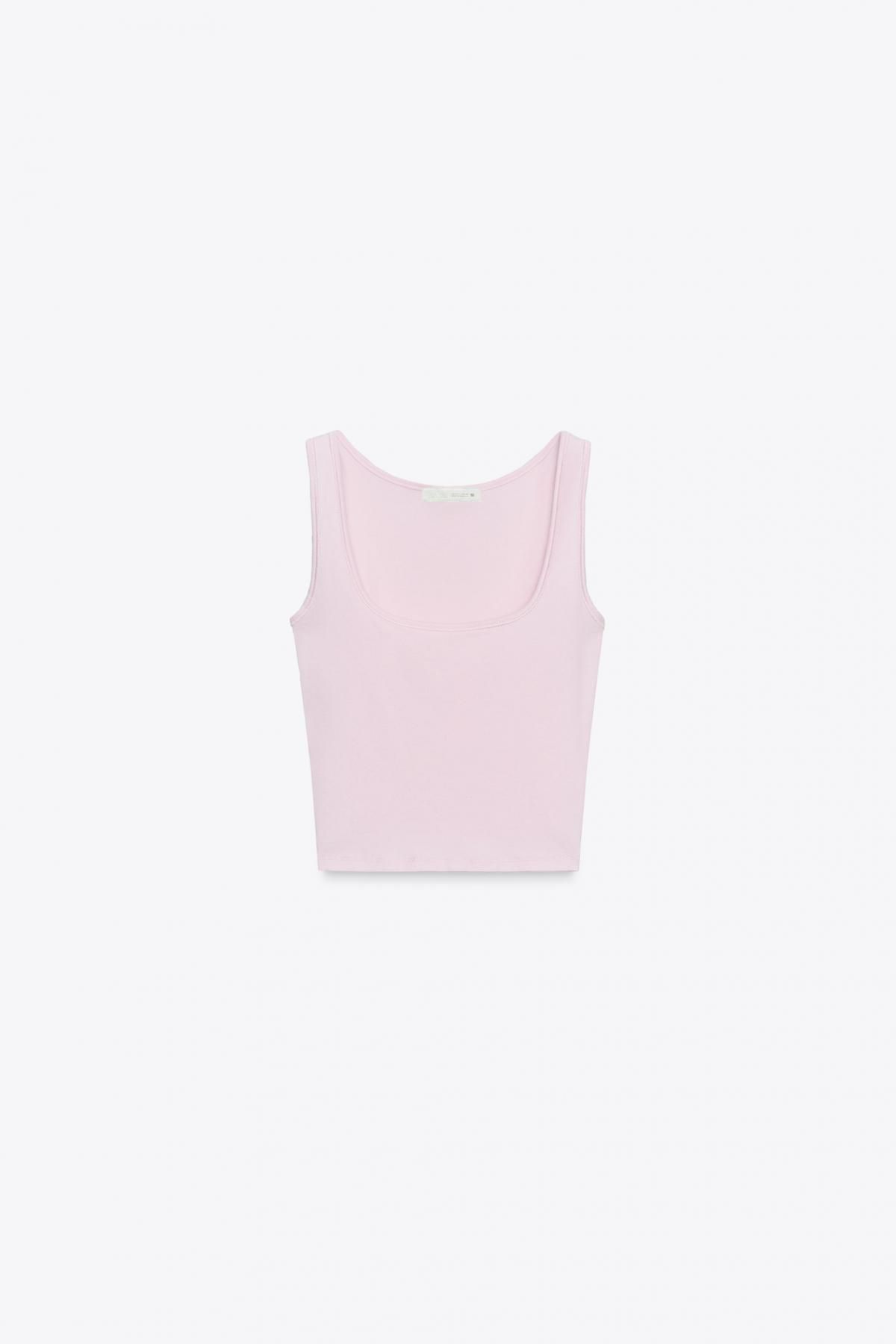 자라 소프트 스퀘어넥 민소매 크롭 탑 4174/824 PINK - 메인 이미지