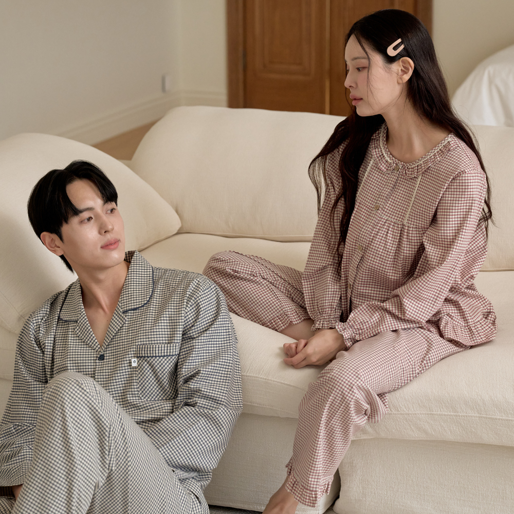 가족 잠옷 세트 신혼 부부 잠옷 바지 패밀리 파자마 순면 잠옷 - 상세 이미지 3