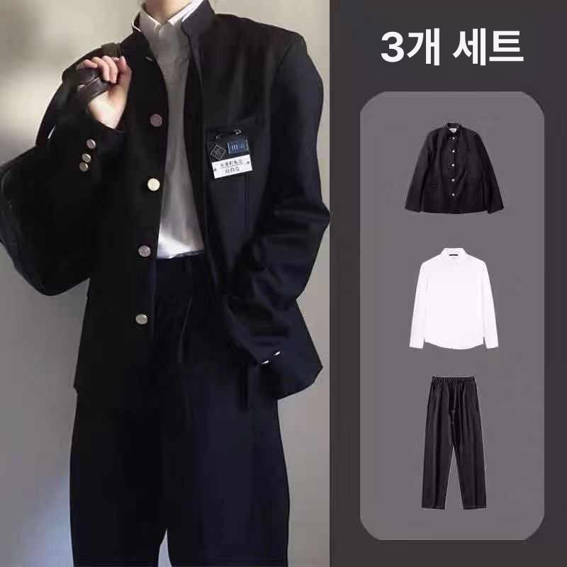 졸사 할로윈 졸업 교복 빅사이즈 남자 가쿠란 코스프레 블랙 서복+가슴 패치 2XL - 상세 이미지 3