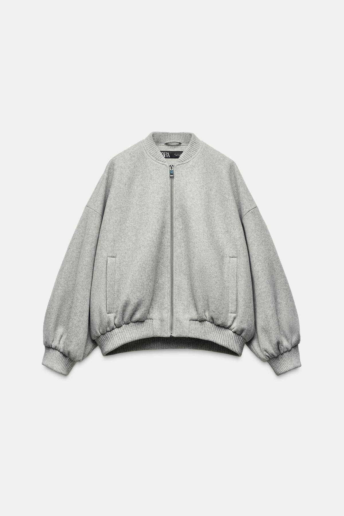 자라 라이트그레이 소프트 오버사이즈 봄버 재킷 3046/521 GREY - 메인 이미지