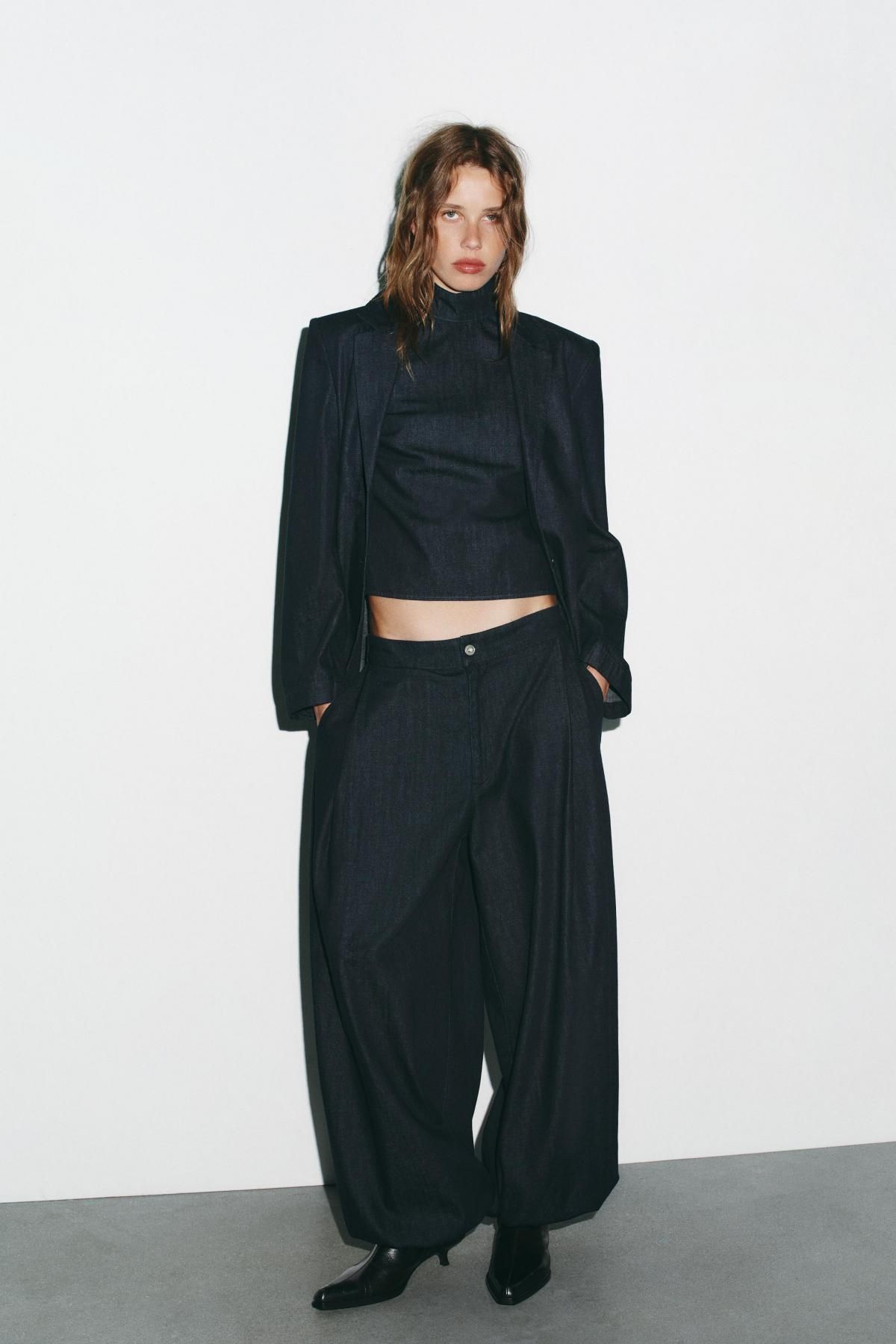 자라 TRF 데님 벌룬 팬츠 6929/210 DARK INDIGO - 상세 이미지 2