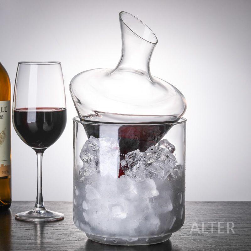 고급 와인 회전 무연유리 디캔터 얼음통 와인주전자 1000ml 기구 - 상세 이미지 4