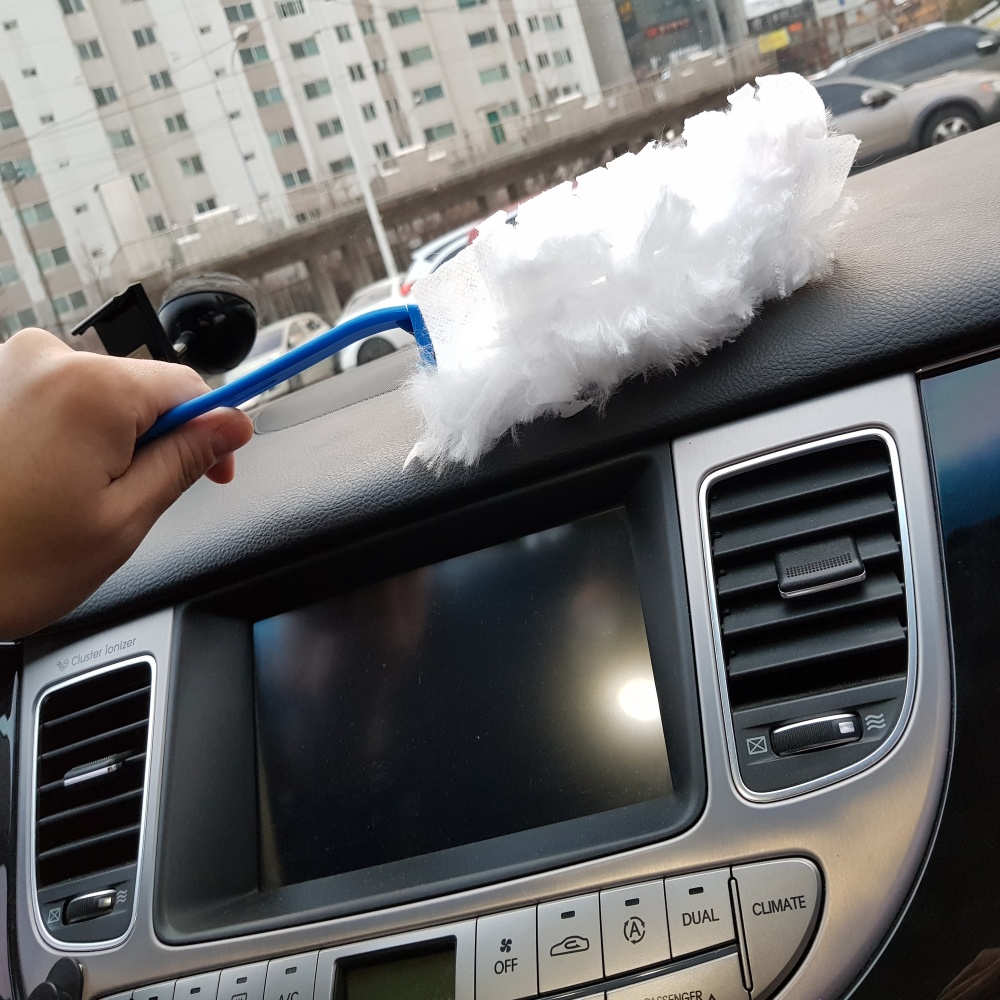 에브리 차량용먼지떨이개 브러쉬 자동차먼지털이 리필10매+핸들1 - 상품 이미지
