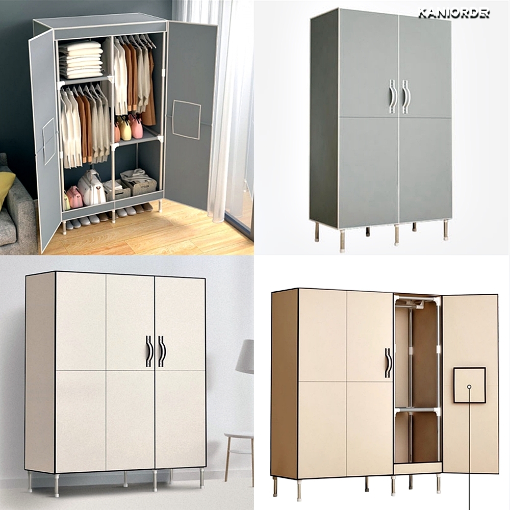 자취 옷장 조립식 드레스룸 행거 캐비닛 간이 옷방 DIY - 상품 이미지