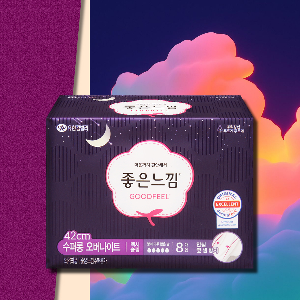 좋은느낌 수퍼롱 오버나이트 맥시슬림 생리대 8매 1팩 - 상품 이미지
