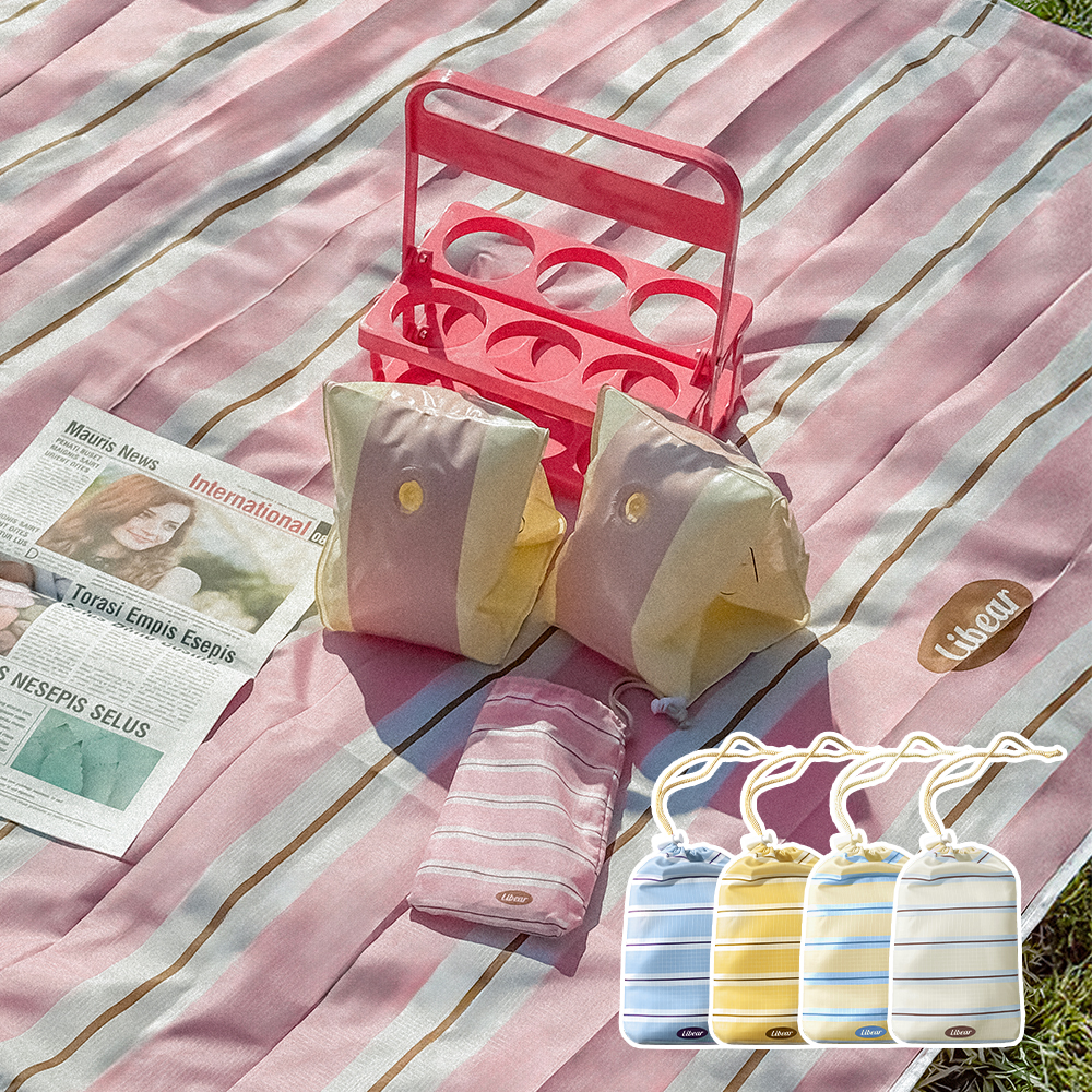 리베아르 감성 여행 한강 경량돗자리 방수돗자리 휴대용 피크닉매트 중형 핑크