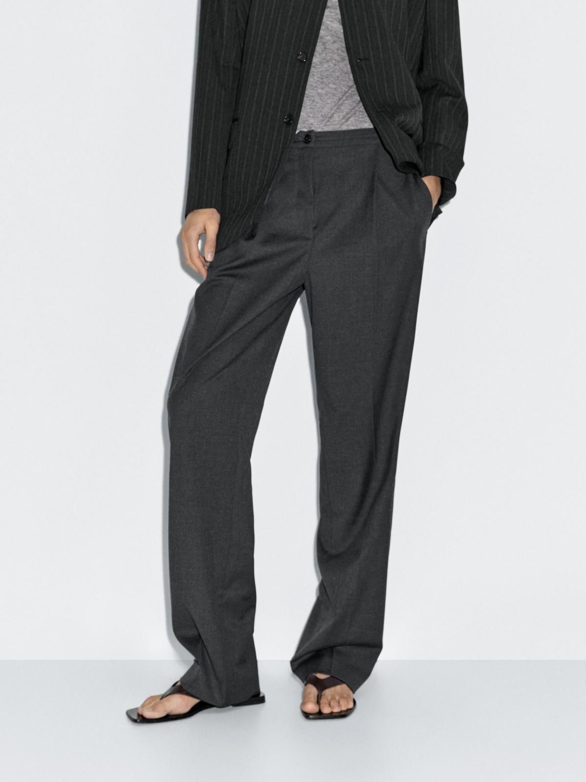 마시모두띠 엘라스틱 웨이스트 플리츠 팬츠 5027/527 CHARCOAL