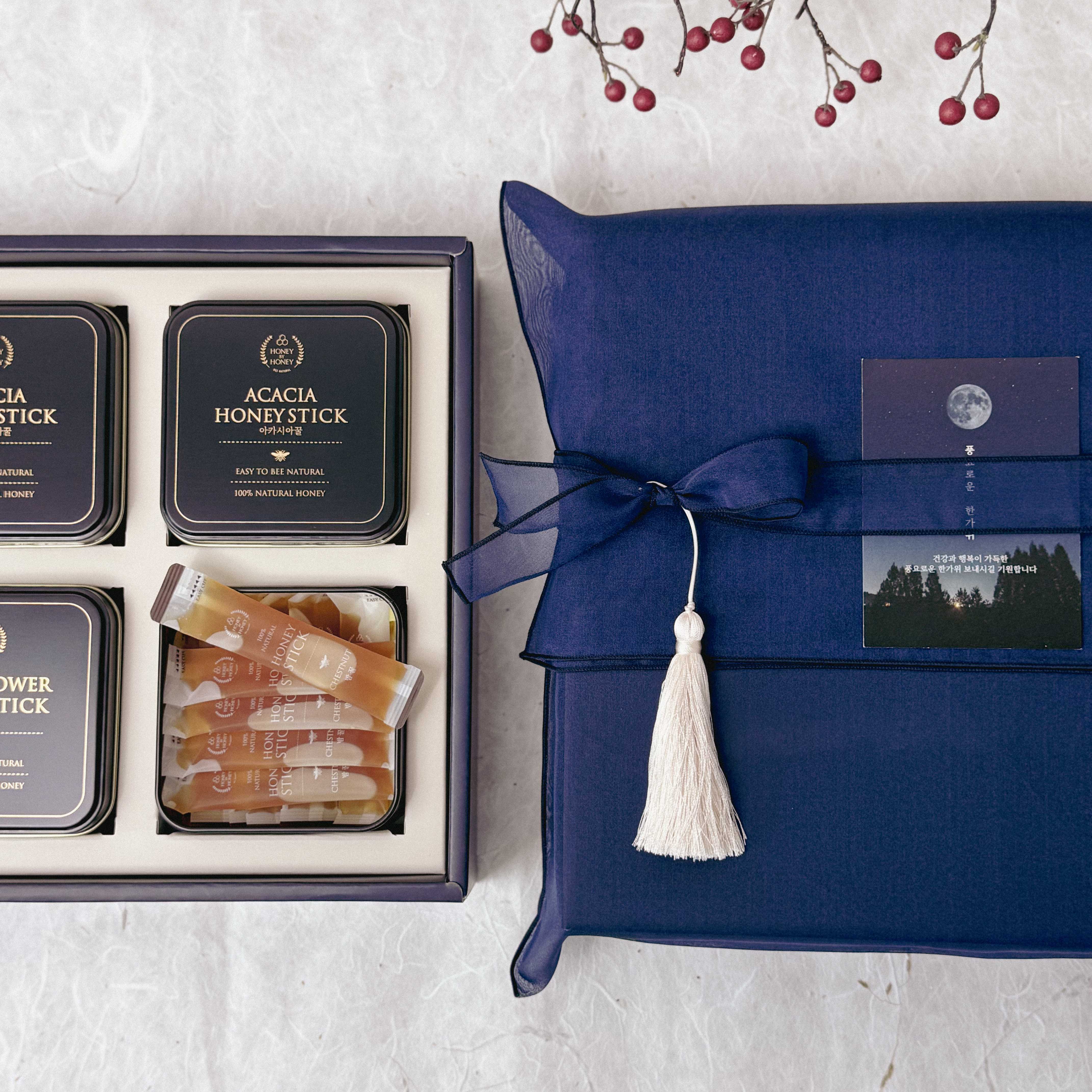 허니바이허니 국산 벌꿀 스틱 추석 명절 부모님 교수님 선물 세트 60포입 아카시아 야생화 밤