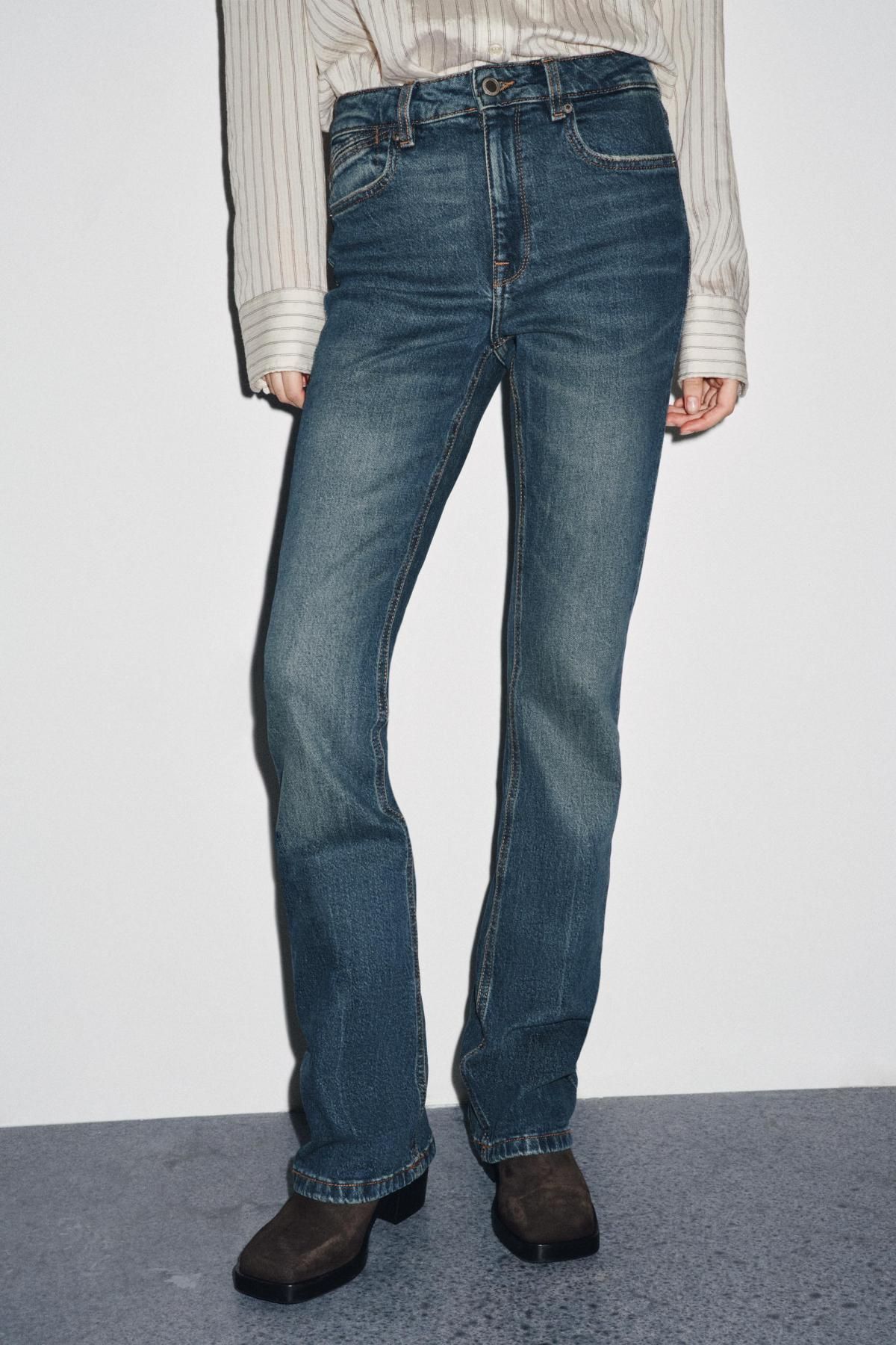 자라 부츠컷 하이웨이스트 진 7223/242 MID-BLUE