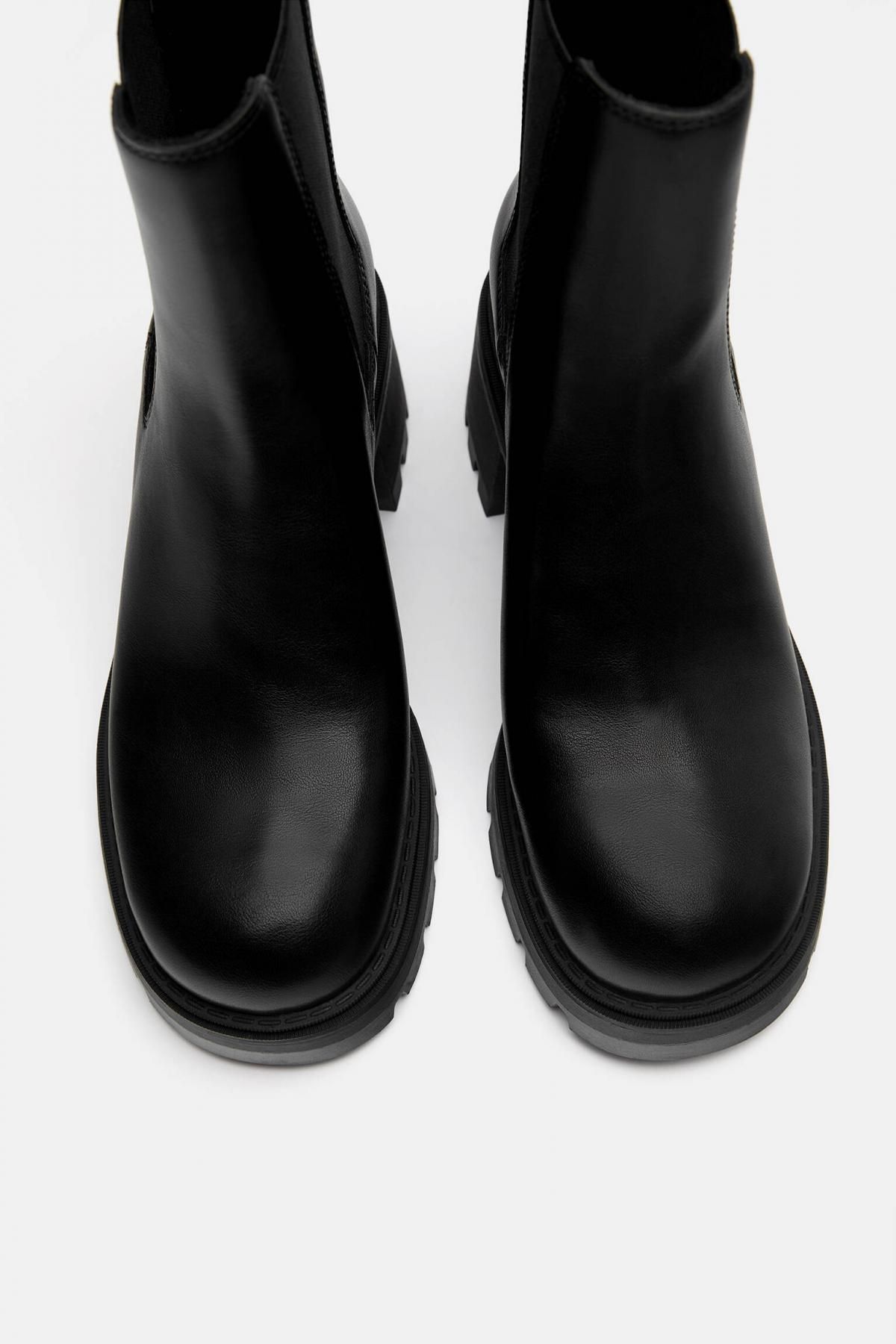 풀앤베어 테크니컬 블랙 에어핏 6cm 힐 첼시 앵클부츠 1127/640 BLACK - 상세 이미지 4