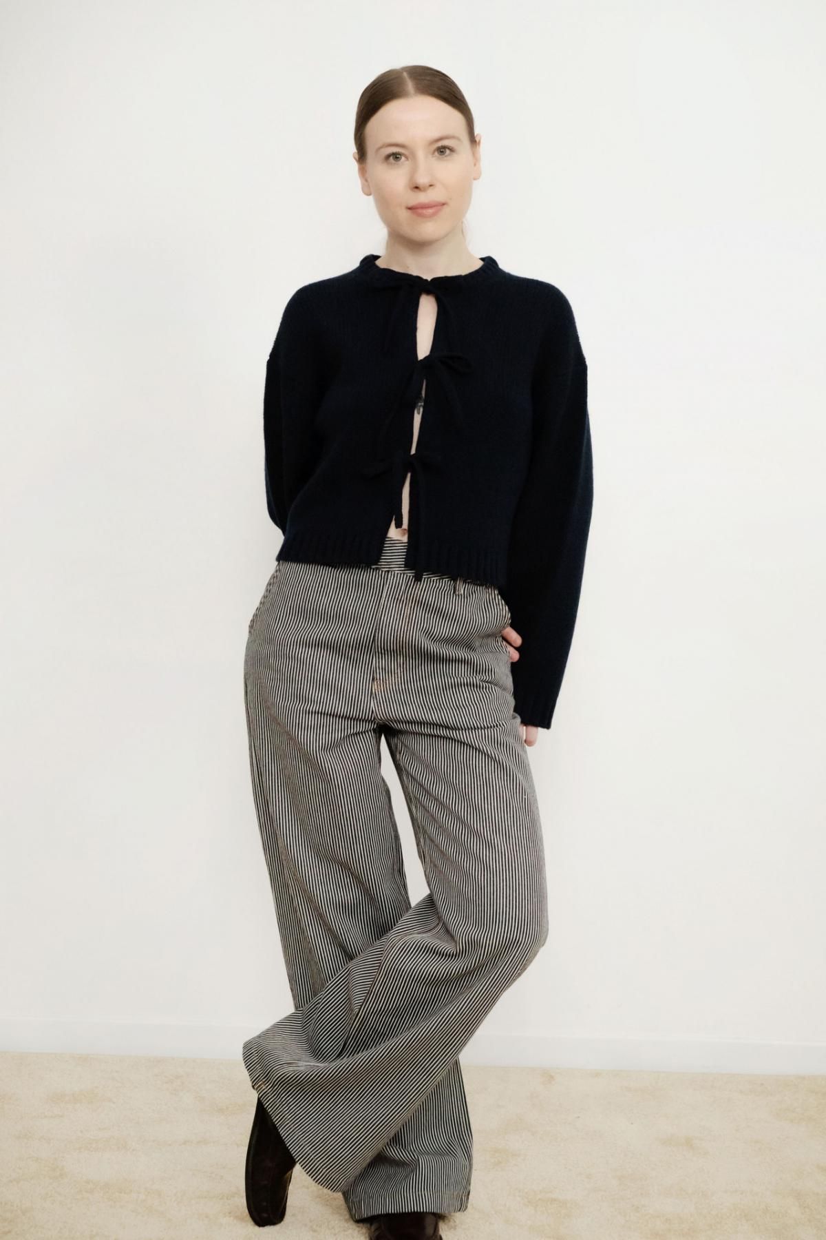 타이니코튼 네이비 스트라이프 와이드 팬츠 AW25-707107 ONE COLOR - 상세 이미지 3