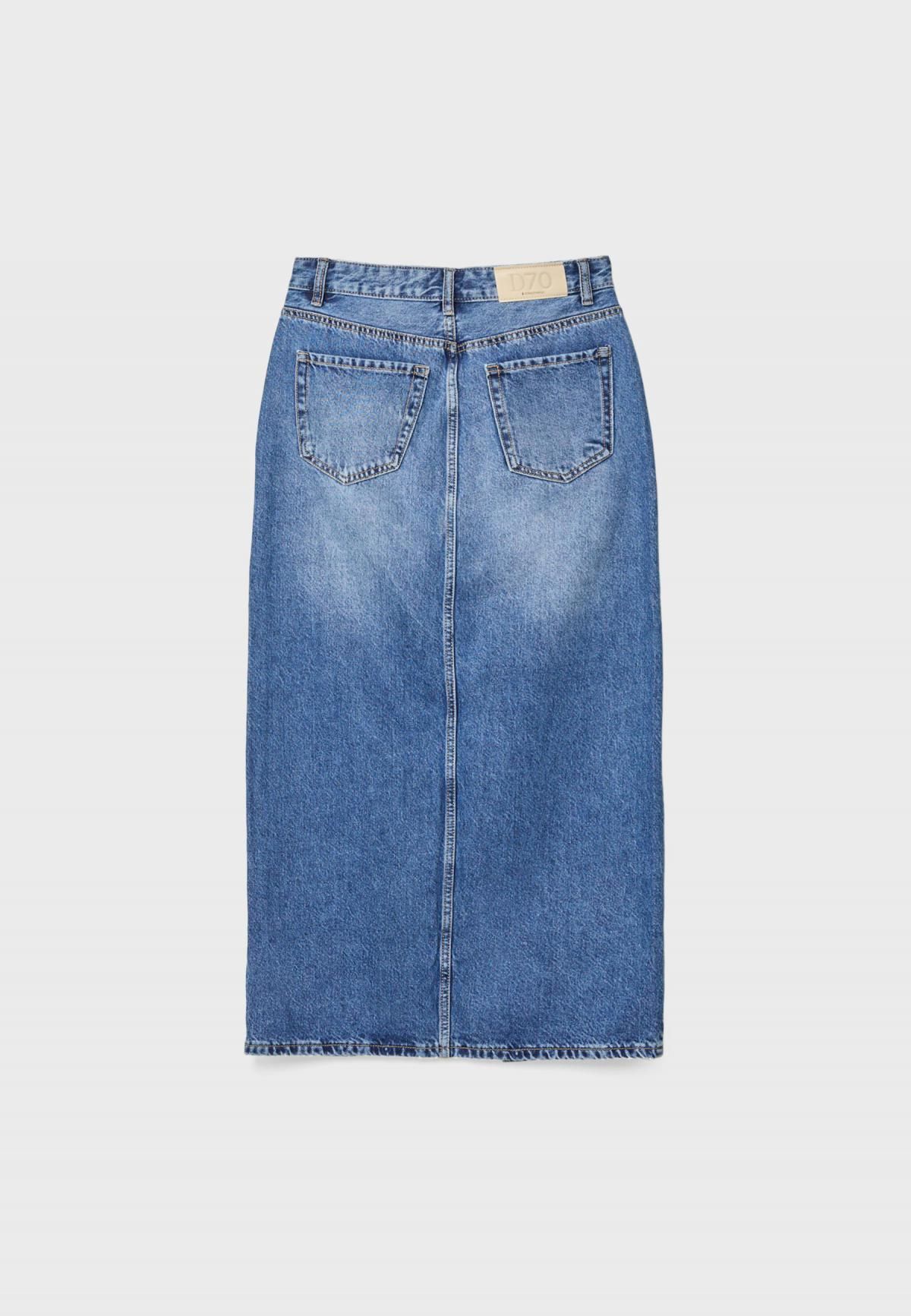 스트라디바리우스 트렌디 루즈핏 데님 미디 스커트 1318/621 MEDIUM DENIM WASH - 상세 이미지 3