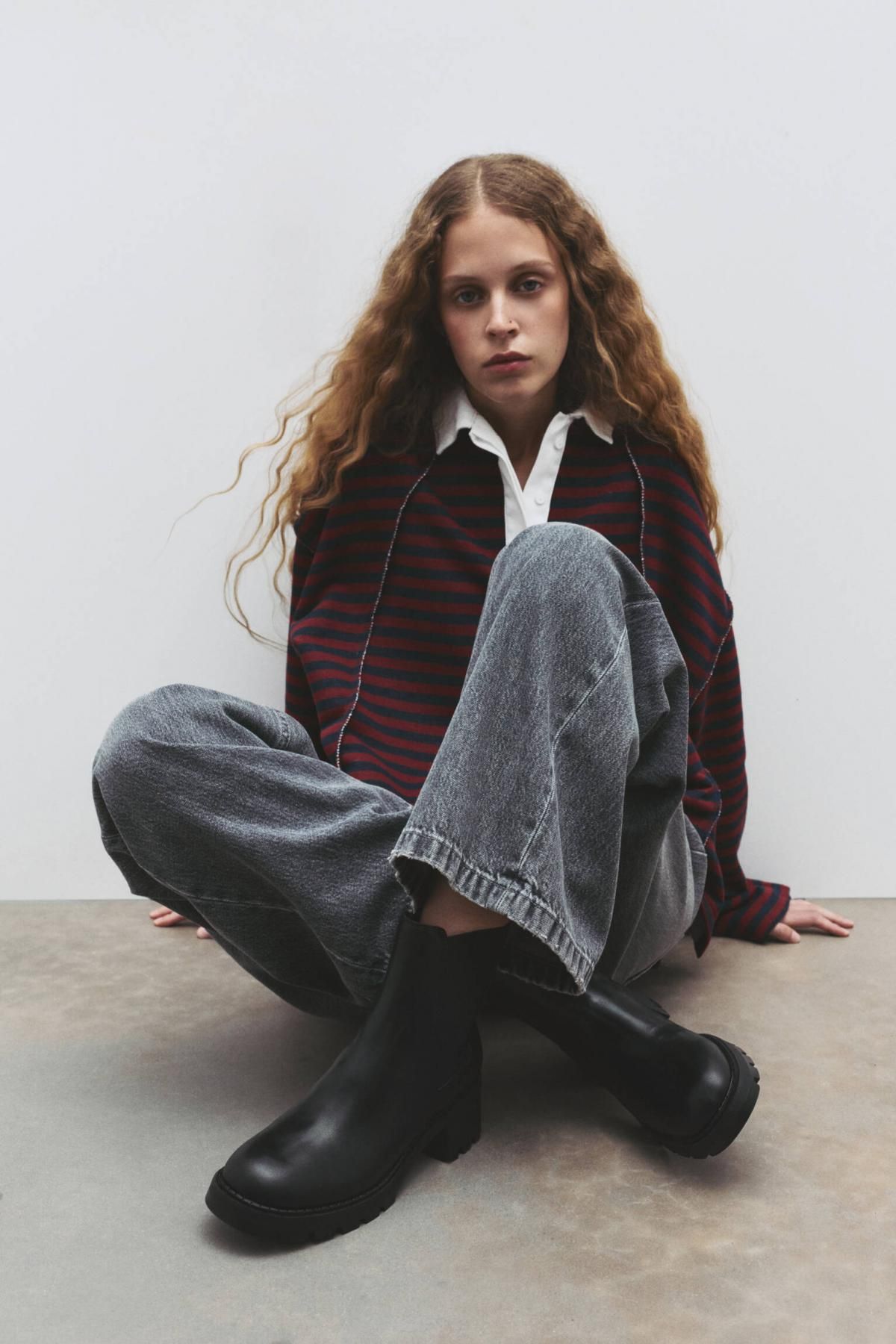 풀앤베어 테크니컬 블랙 에어핏 6cm 힐 첼시 앵클부츠 1127/640 BLACK - 상세 이미지 5