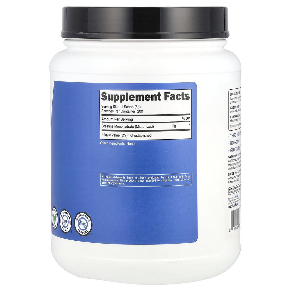 뉴트리코스트 크레아틴 모노하이드레이트 무향 파우더 Creatine 1kg - 상세 이미지 2