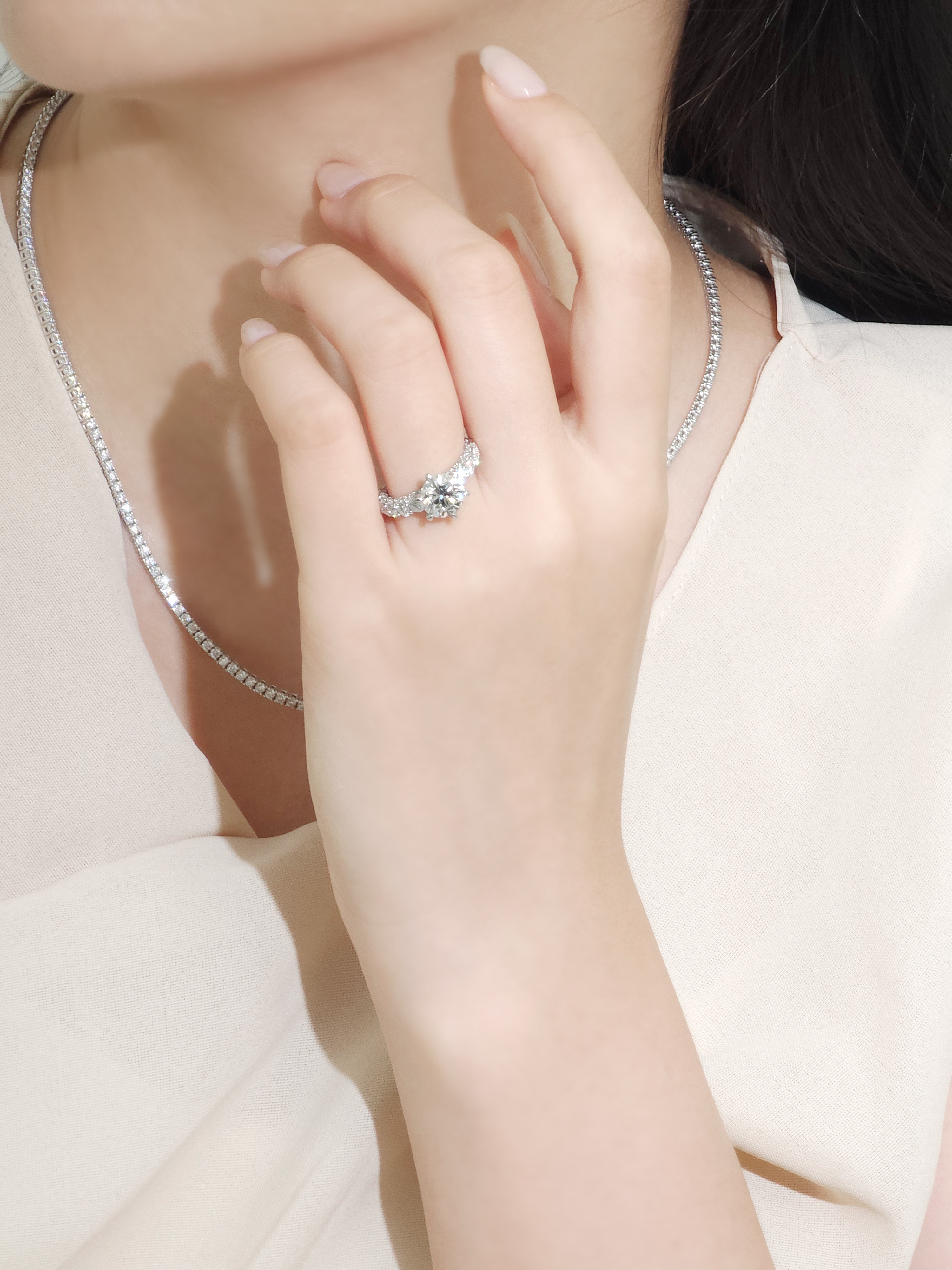 2캐럿 랩다이아 루미네 반지 IGI 랩다이아몬드 D컬러 14k 18k - 상세 이미지 4