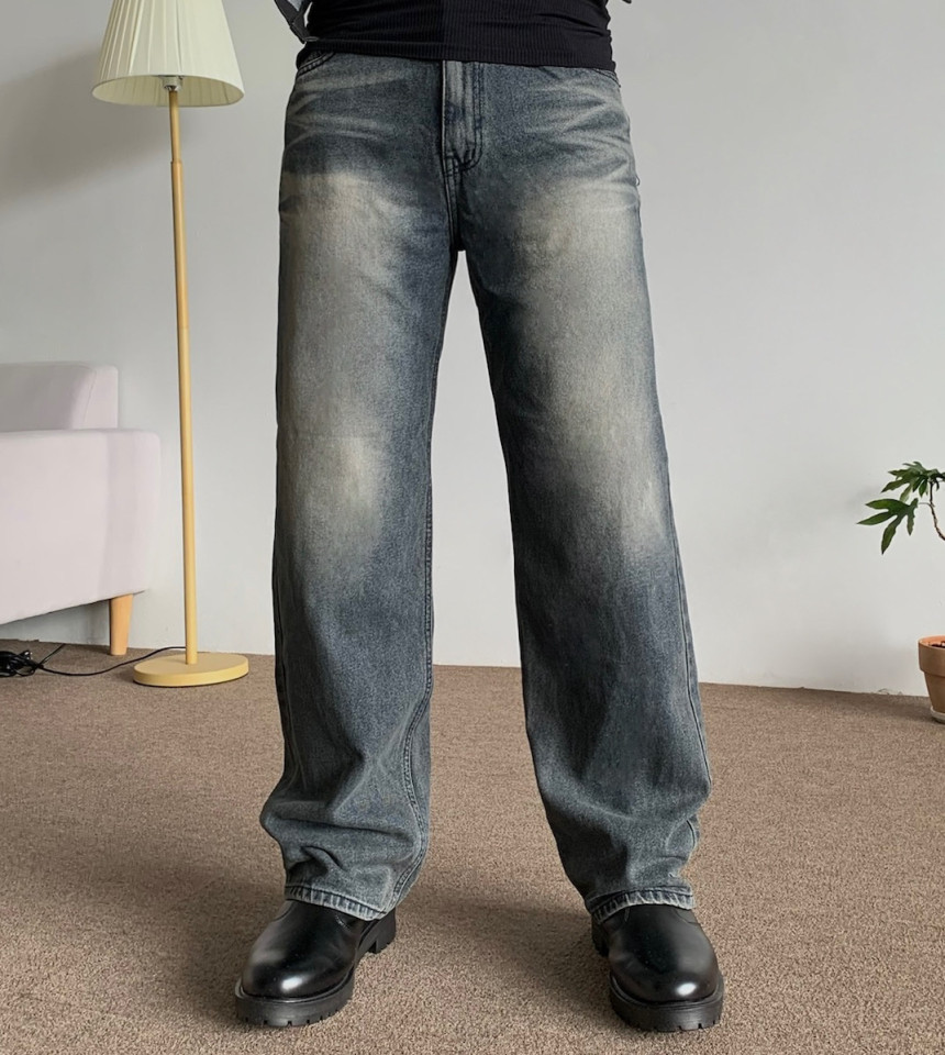 S~2XL 워싱 데님 팬츠 - 상세 이미지 3