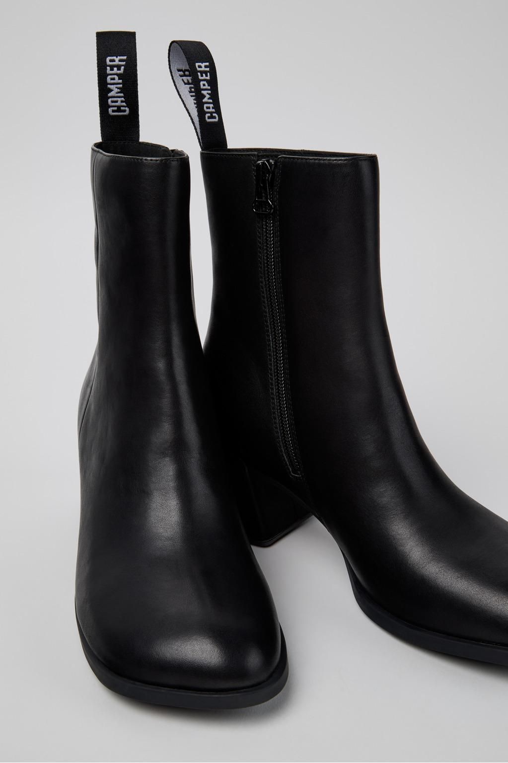 캠퍼 프리미엄 블랙 레더 미들부츠 Kora K400798-001 BLACK - 상세 이미지 2