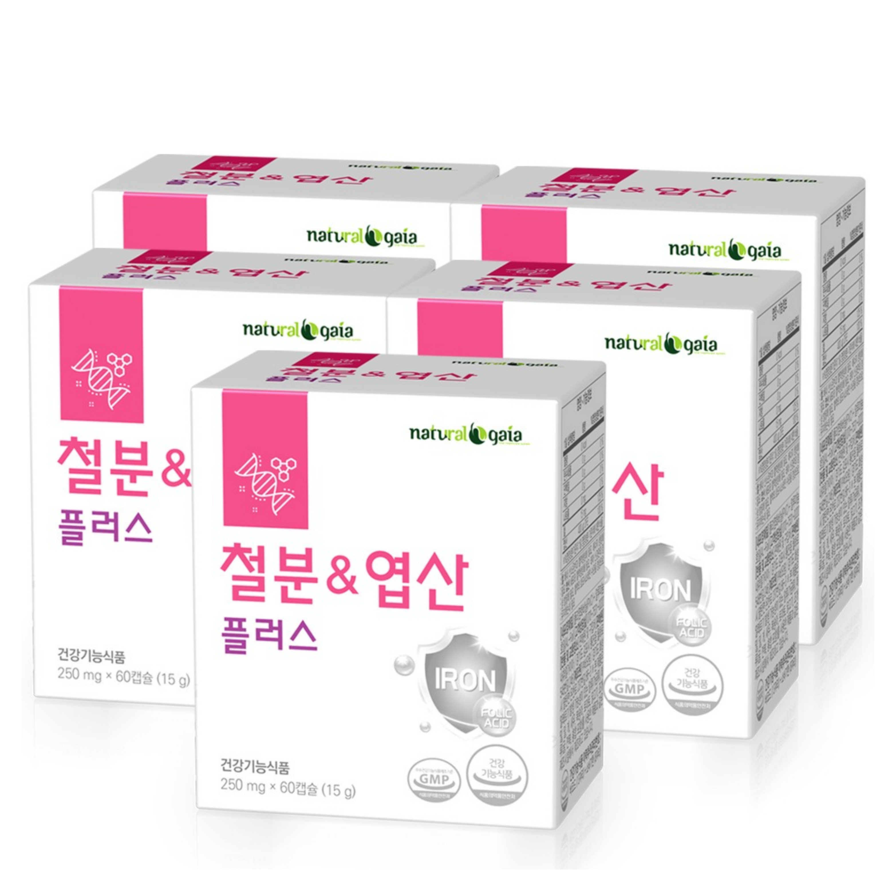 엽산제 철분제 철분 엽산 플러스 60캅셀, 5개