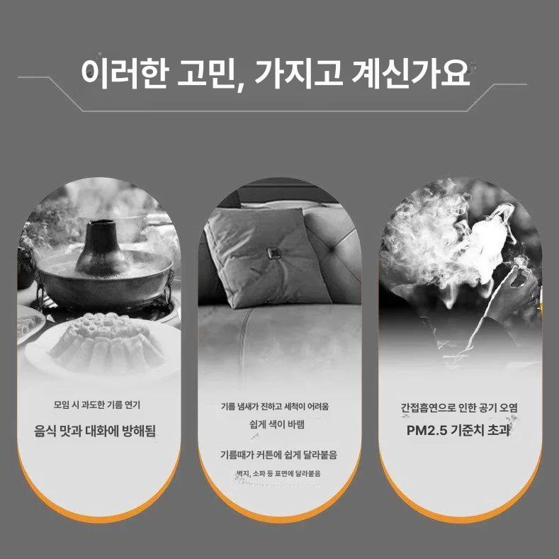 휴대용 담배연기 흡입기 고기 제연기 충전식 후드 골드 직접 연결 USB 인터페이스 - 상세 이미지 4