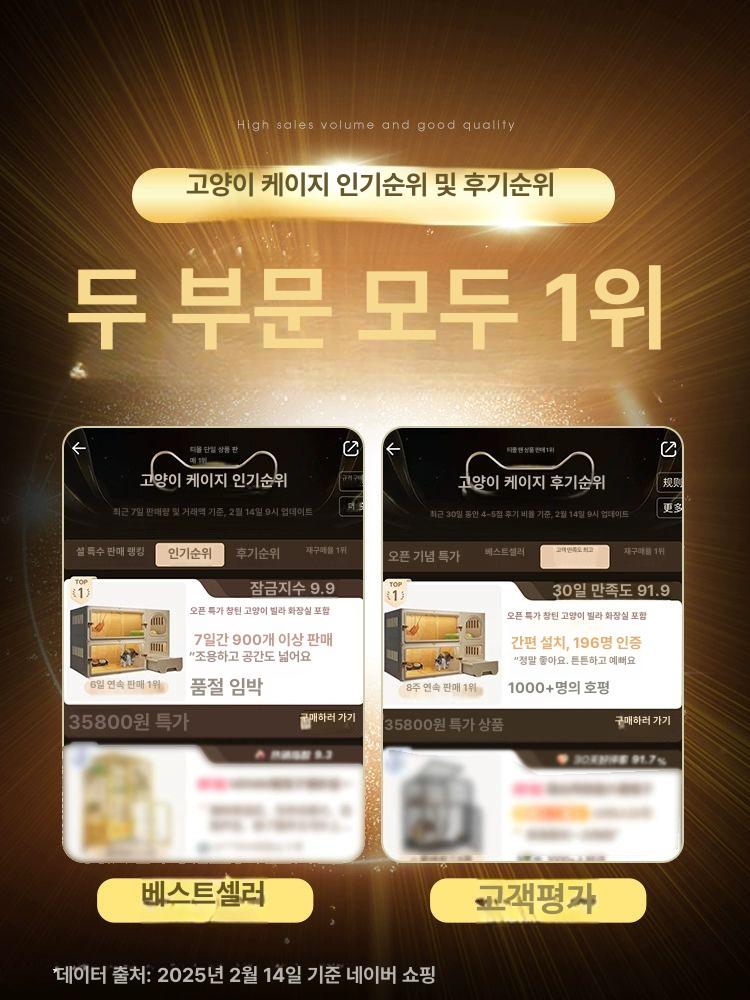 고양이격리장 실내 야옹이 샌드박스 기본형 격리장 사육장 베이직 분만실 고양이텐트 대형 3단 105x45x105cm A 기본 모래 화장실+모래삽 - 상세 이미지 2