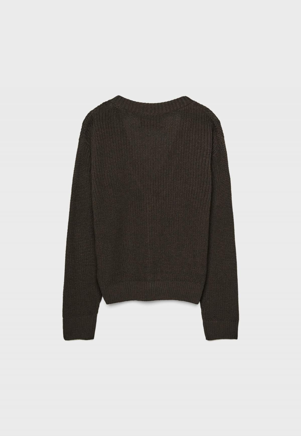 스트라디바리우스 데일리 브이넥 니트 버튼업 가디건 7549/958 BROWN - 상세 이미지 2