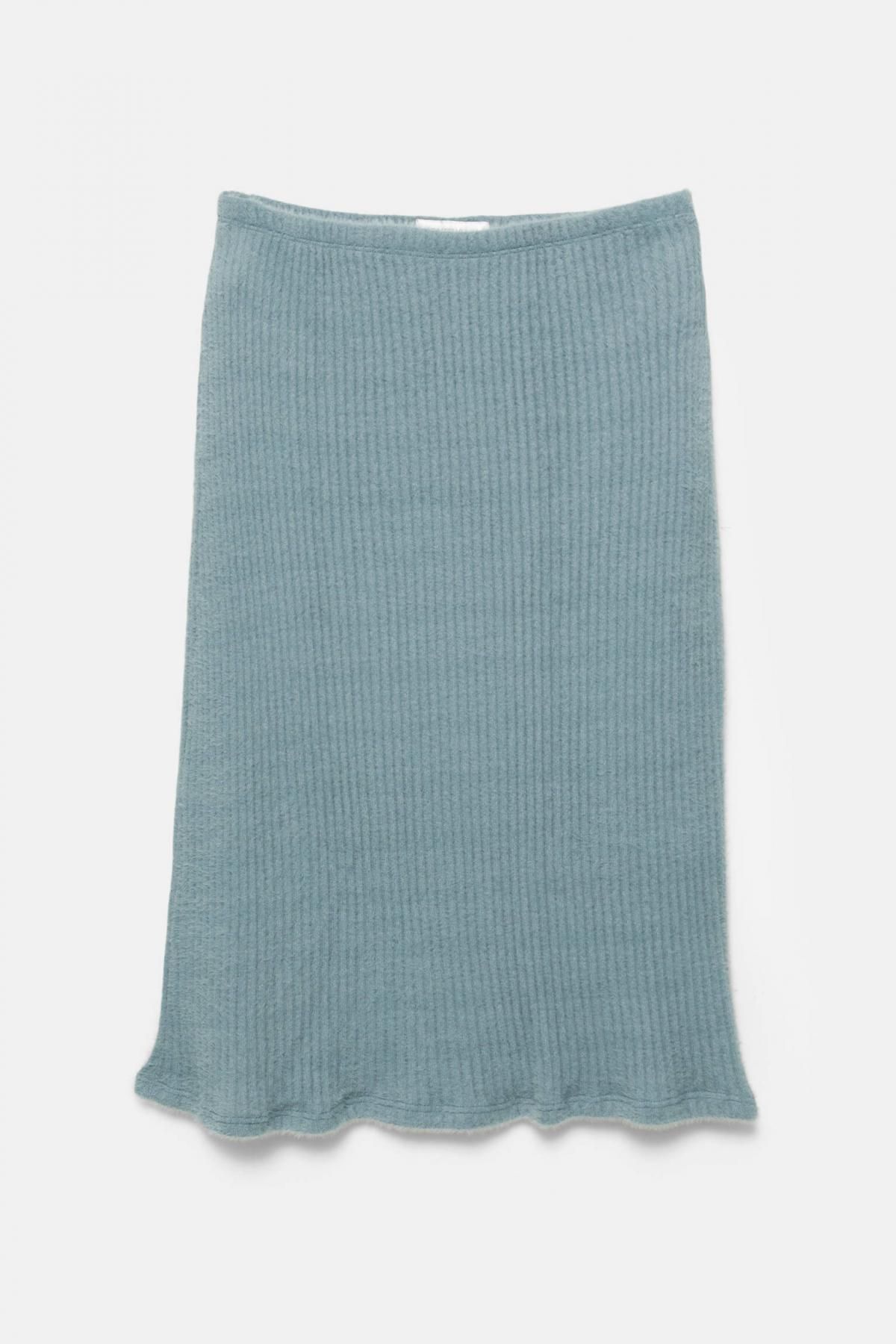 풀앤베어 소프트 터치 니트 미디 스커트 7401/355 GREY BLUE - 메인 이미지