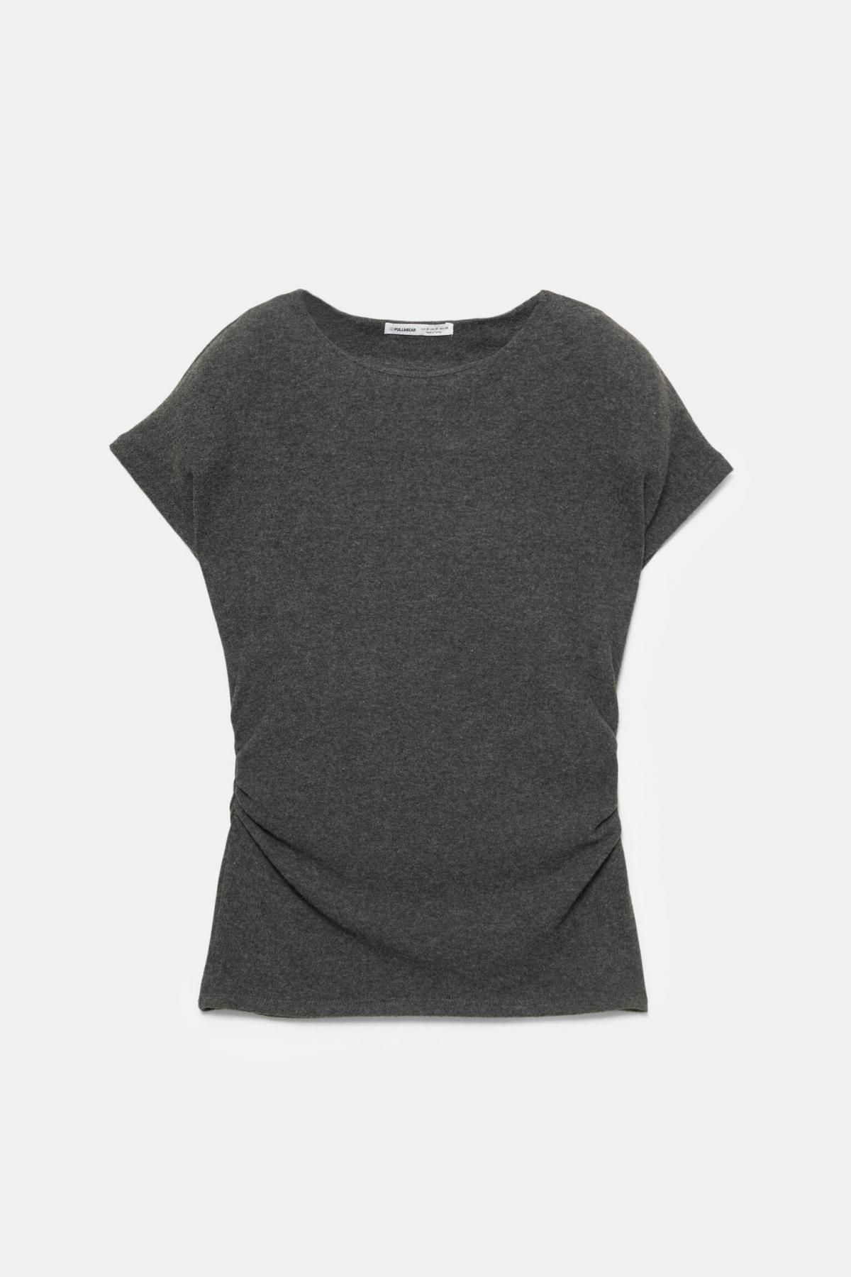 풀앤베어 소프트터치 스트레치 사이드 셔링 반팔 티셔츠 7152/366 DARK GREY - 상품 이미지