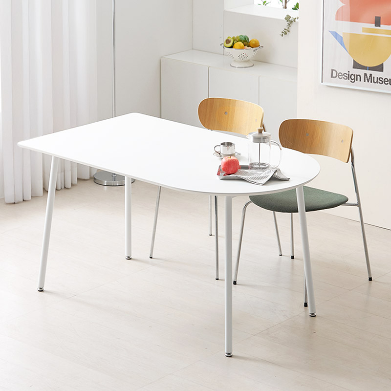 e스마트 플레 화이트 반원테이블 카페 식탁 테이블 1000