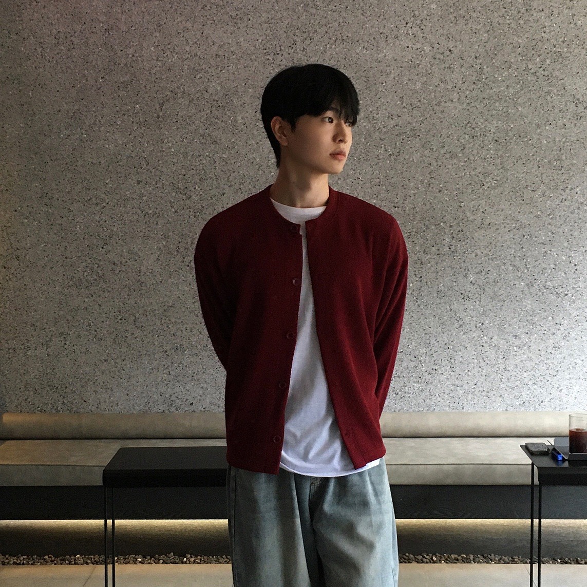 남자라운드가디건 남자오버핏가디건 - 상품 이미지