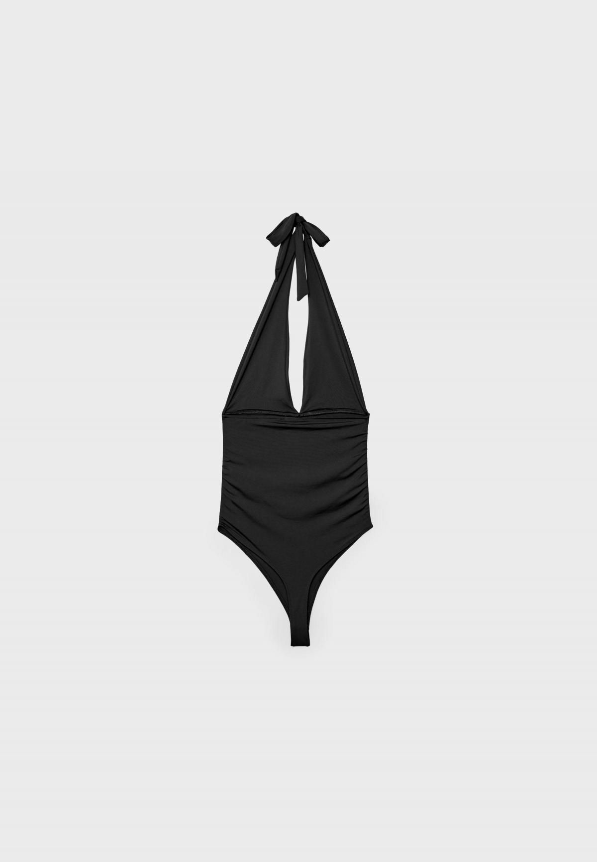 스트라디바리우스 시크 블랙 홀터넥 바디수트 6686/922 BLACK - 상세 이미지 3