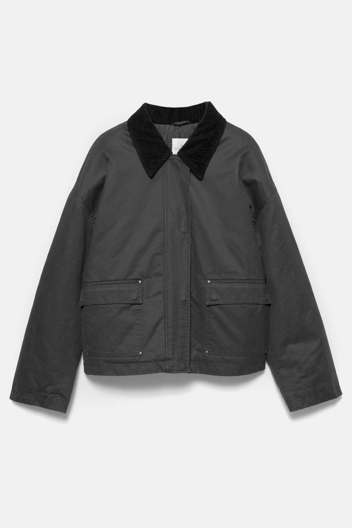 풀앤베어 테크니컬 왁스드 코듀로이 카라 재킷 7700/323 ANTHRACITE GREY - 메인 이미지