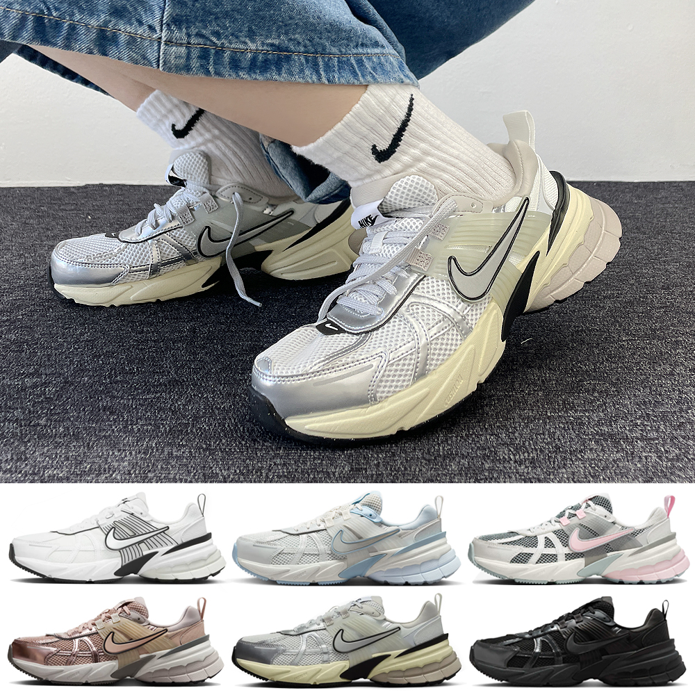 (국내매장판) 나이키 V2K 런 테크 블랙 서밋화이트 메탈릭 실버 러닝화