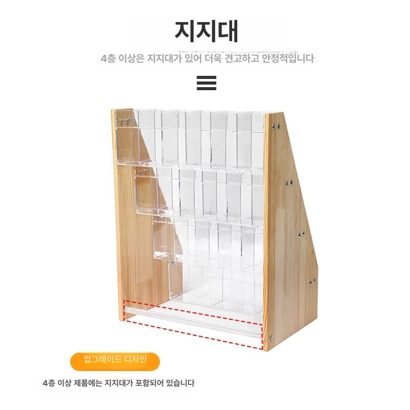 아크릴 펜 진열대 문구점 계단식 형광펜 필기구 투명 3단 필통 설치 도구 라벨판 분리판 - 상세 이미지 5