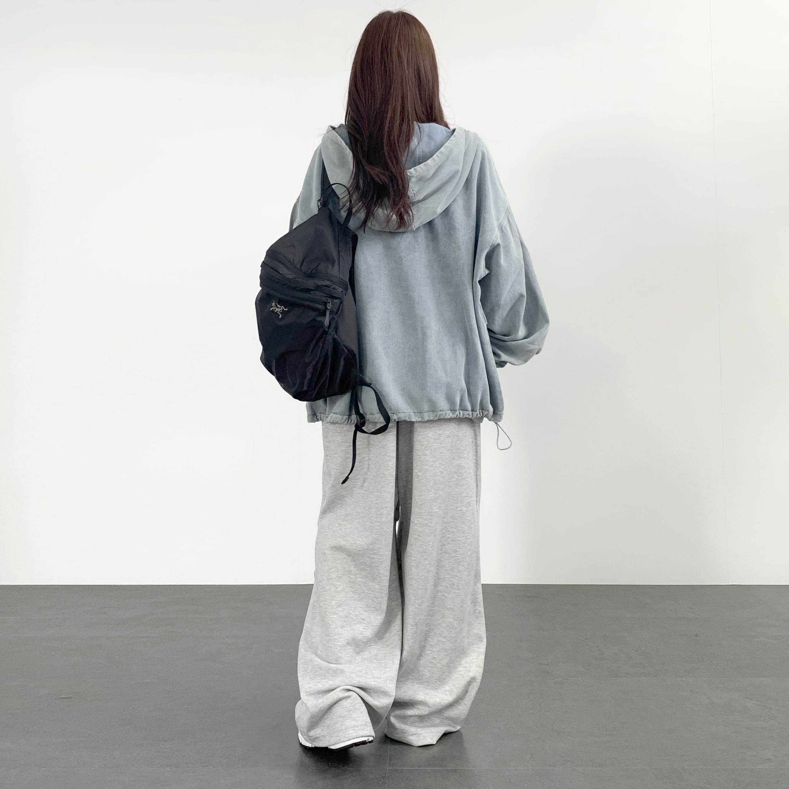 루즈핏 데님 아노락 후드 아우터 - 상세 이미지 5