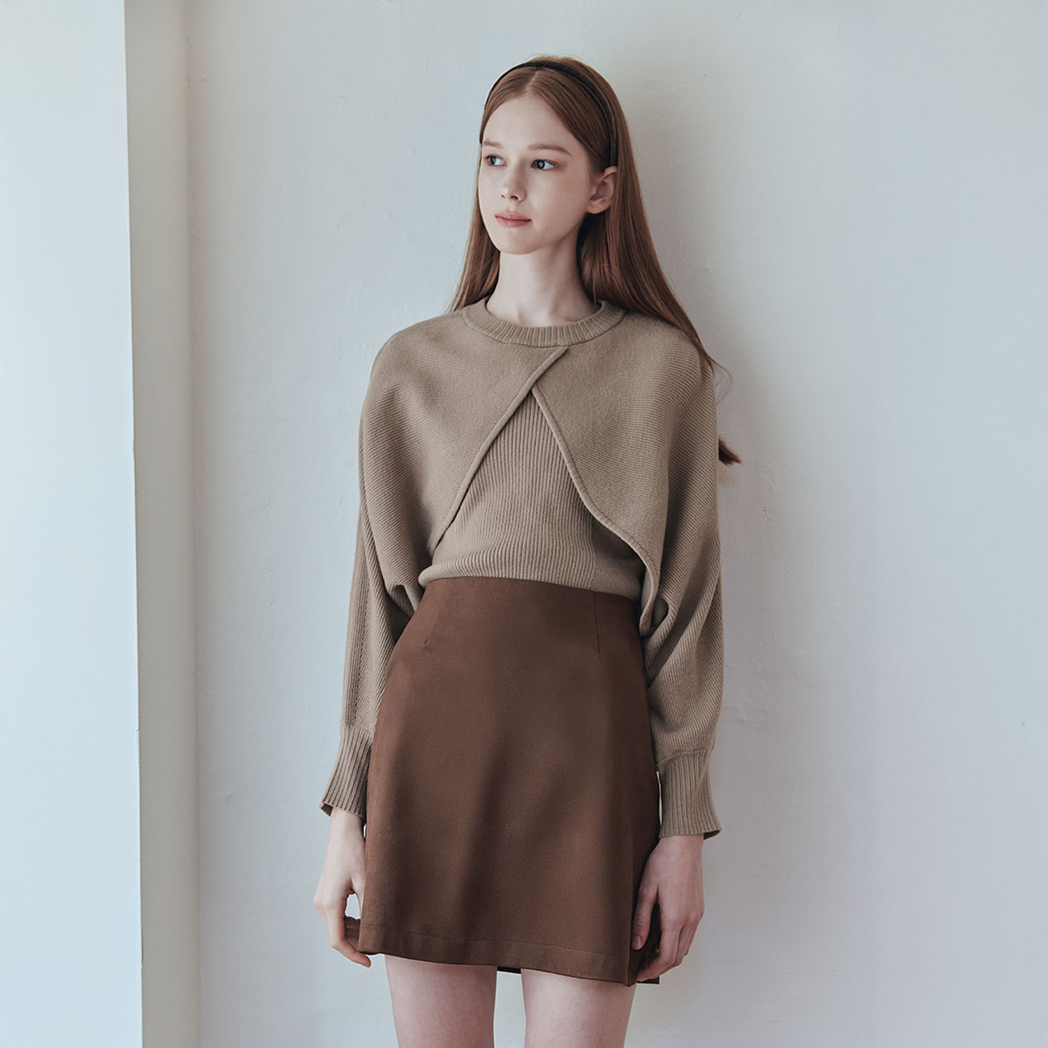 [제로스트릿] 엠버 스웨이드 미니 스커트 AMBER SUEDE MINI SKIRT / BROWN - 상세 이미지 2