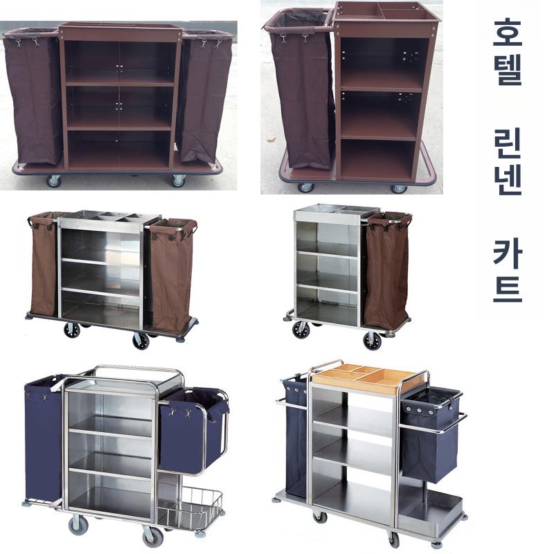 스테인리스 호텔 청소카트 업소용 이동식 바구니 카트 4인치 단면 - 상세 이미지 3