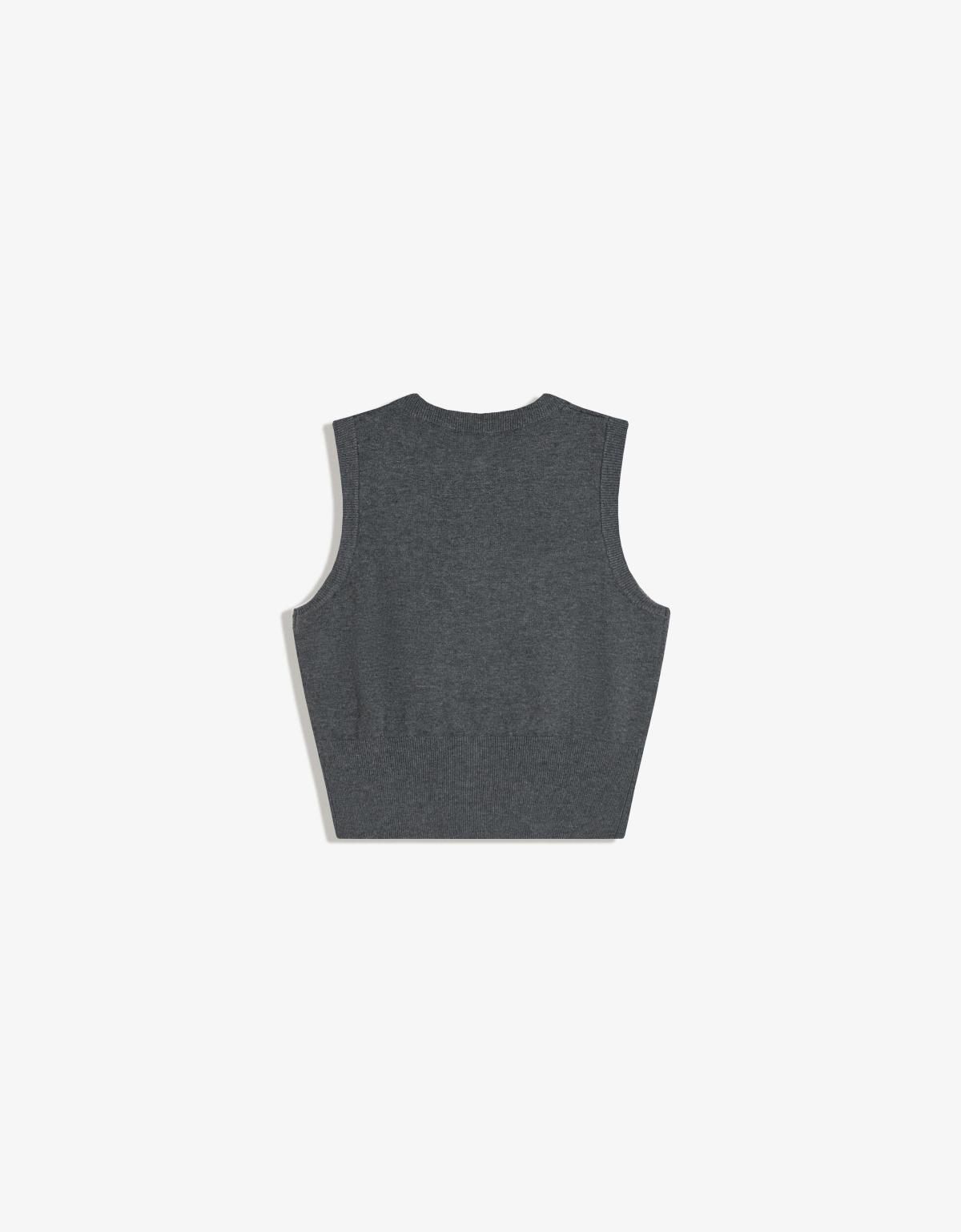 버쉬카 데일리 베이직 니트 버튼 베스트 3565/693 GREY - 상세 이미지 2