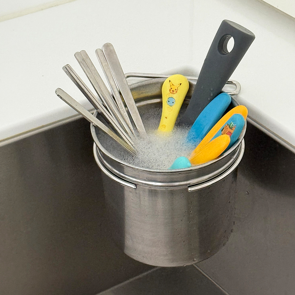 국산 수저불림통 스텐 설거지통 숟가락 불림통 식기세척기 설거지 제품 이미지