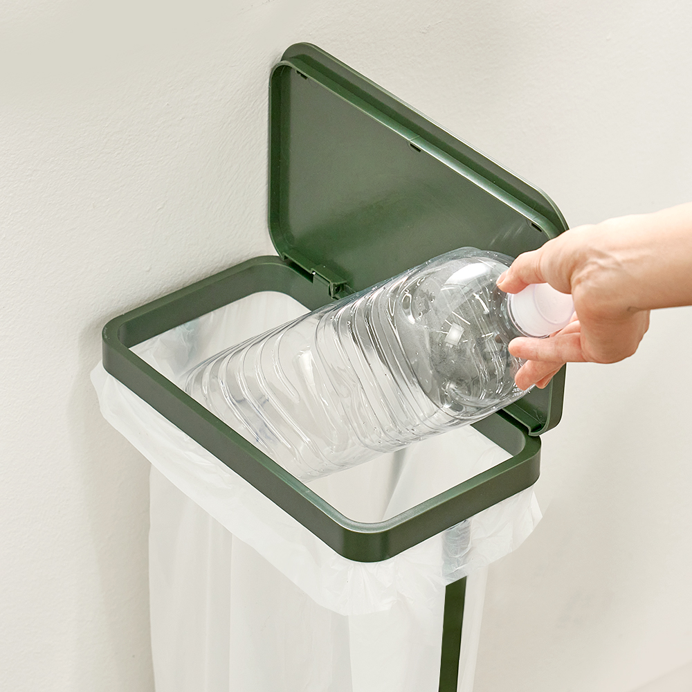 [단독]1+1 레트로 가비지백 스탠드 재활용 분리수거함 슬림형 2P 세트 (+전용비닐)