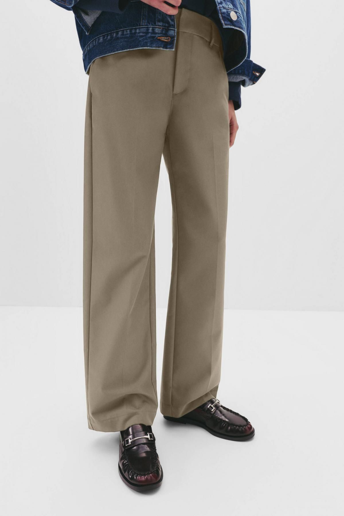 풀앤베어 테크니컬 와이드핏 치노 팬츠 7675/343 DARK KHAKI - 메인 이미지