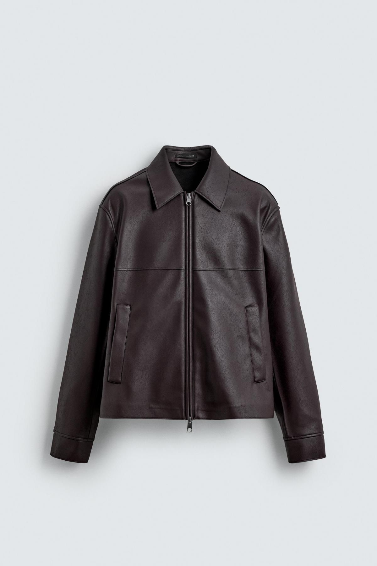 자라 인조 가죽 재킷 0155/150 BURGUNDY