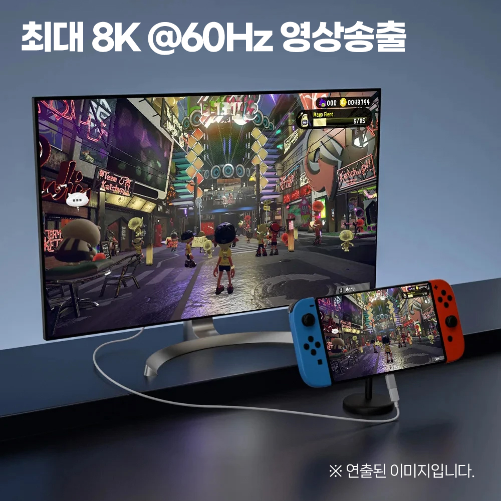 C타입 아이폰젠더 OTG젠더 차량 100w 꺽임 A형블루 이미지 8