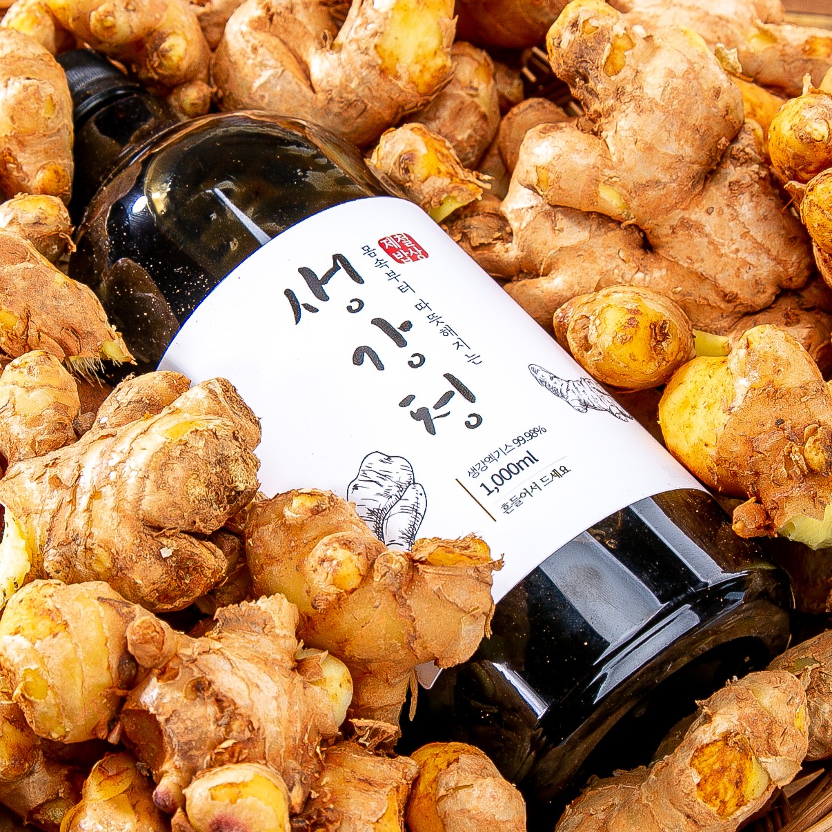 제철밥상 국내산 생강으로 진하게 달인 본초 생강청 1000ml - 상품 이미지