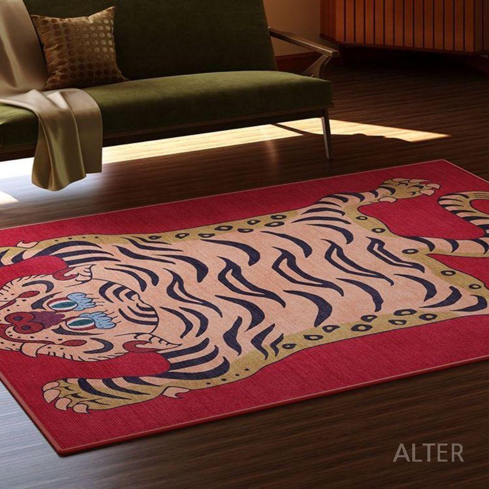 대형 러그 그림자 사계절 호랑이 특대형 모던 복고풍 패턴 A 100x140cm - 상품 이미지