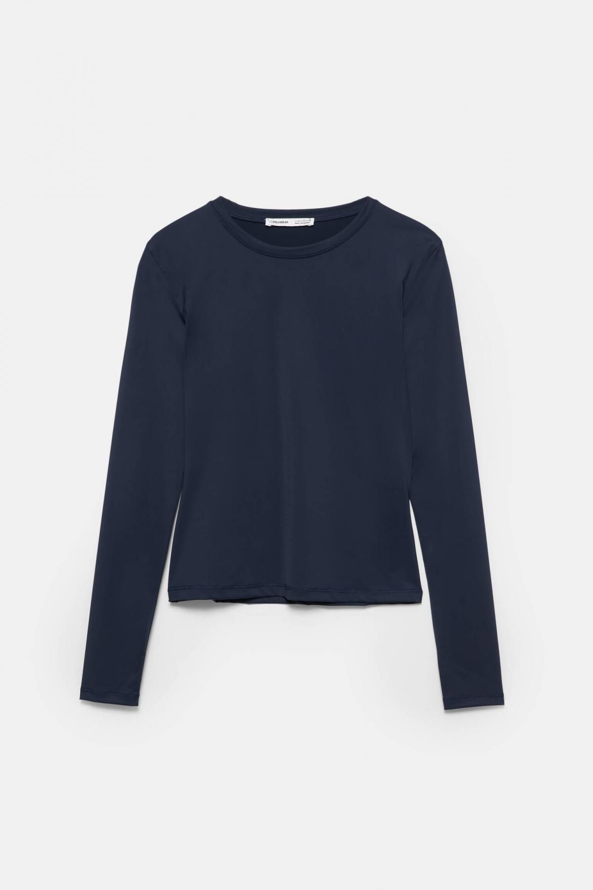 풀앤베어 슬림핏 폴리아미드 라운드넥 긴팔 티셔츠 7152/307 NAVY - 메인 이미지