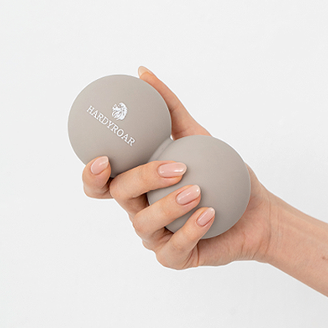 하디로어 마사지 볼 실리콘 라크로스 요가 스트레칭 근육 뭉침 목 어깨 종아리 싱글 베이지 이미지 3