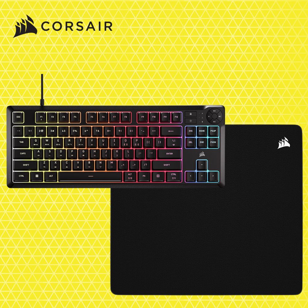 커세어 K55 CORE TKL RGB 저소음 멤브레인 게이밍키보드 + MM500 V2 LARGE - 메인 이미지