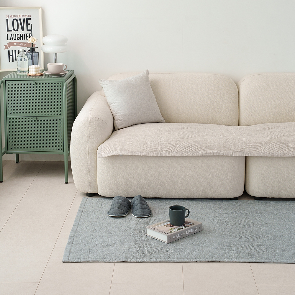 나라데코 순면 워싱 퀼팅 사계절 돌 쇼파패드 3인용 65x180