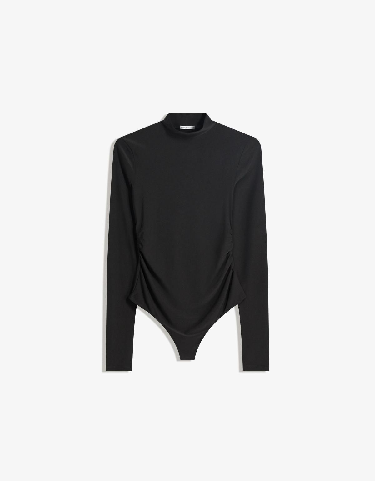 버쉬카 베이직 하이넥 테크니컬 긴팔 바디수트 8904/714 BLACK - 메인 이미지